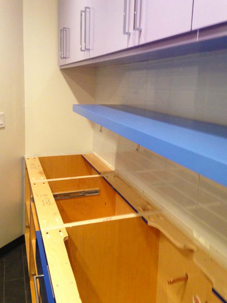 Custom designed interior design project for corporate office kitchen