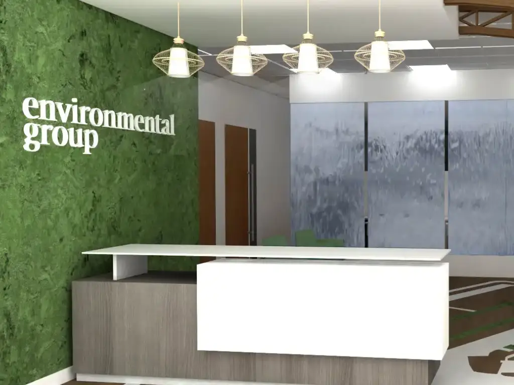 Environmental group office space re-design for reception area